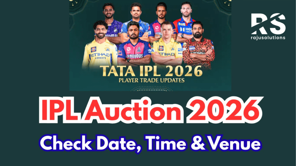 IPL Auction 2026 Time and Date