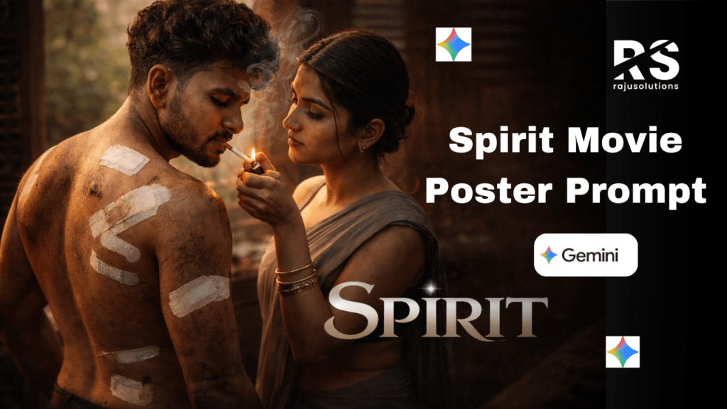 Spirit Movie Poster Prompt for Gemini AI: Create a Cinematic Bollywood Masterpiece