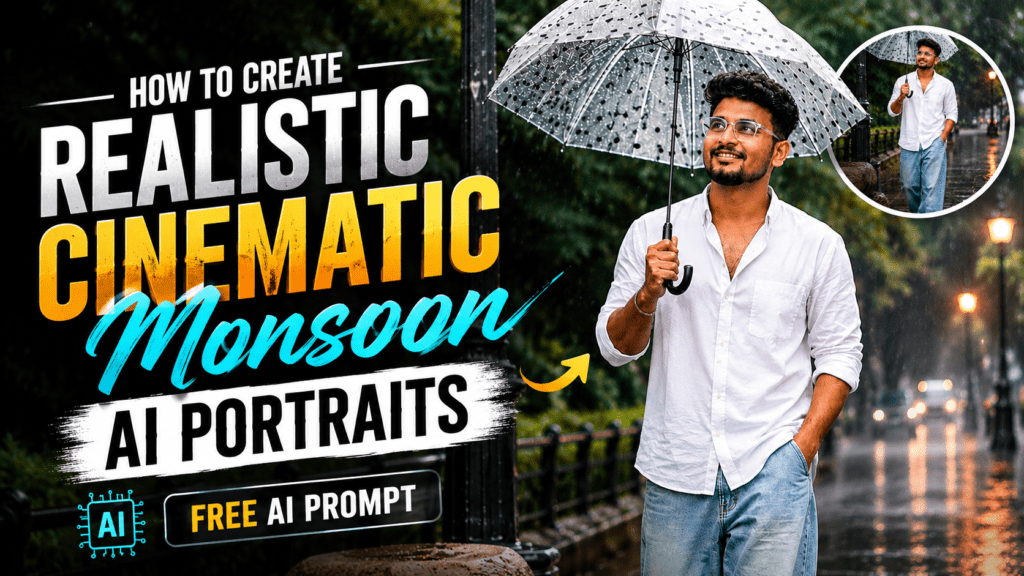 How to Create Realistic Cinematic Monsoon AI Portraits (Free AI Prompt)